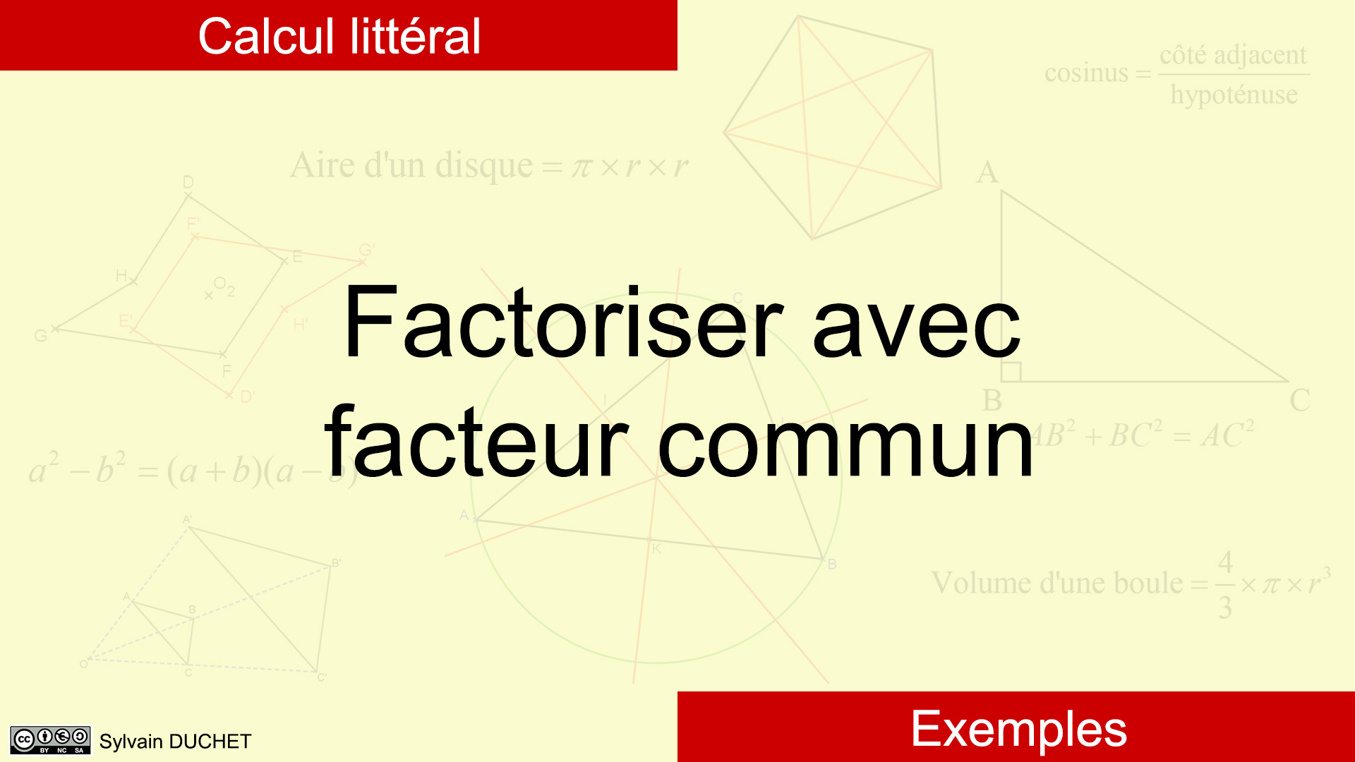 Pod - Factoriser (Avec Facteur Commun)
